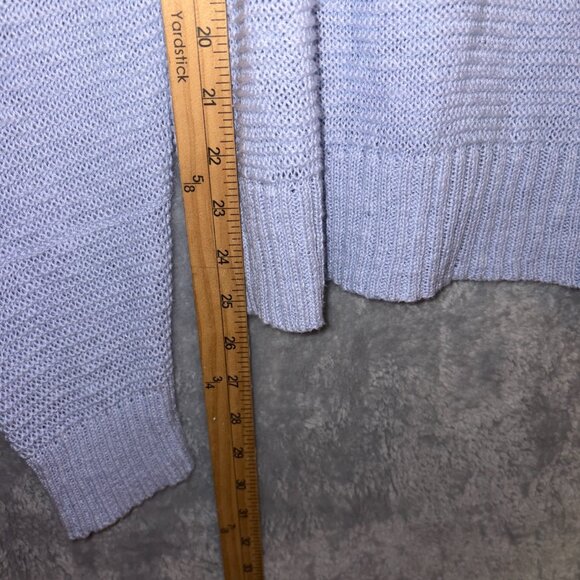 Eileen Fisher Sweater Womens Light Blue XS Organic Linen Blend Open Knit Raglan - Picture 6 of 8